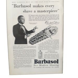 Vintage 1930 Barbasol Every Shave a Masterpiece Ad Advertisement